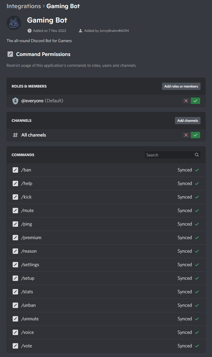 Discord bot to make Voice Channel members list